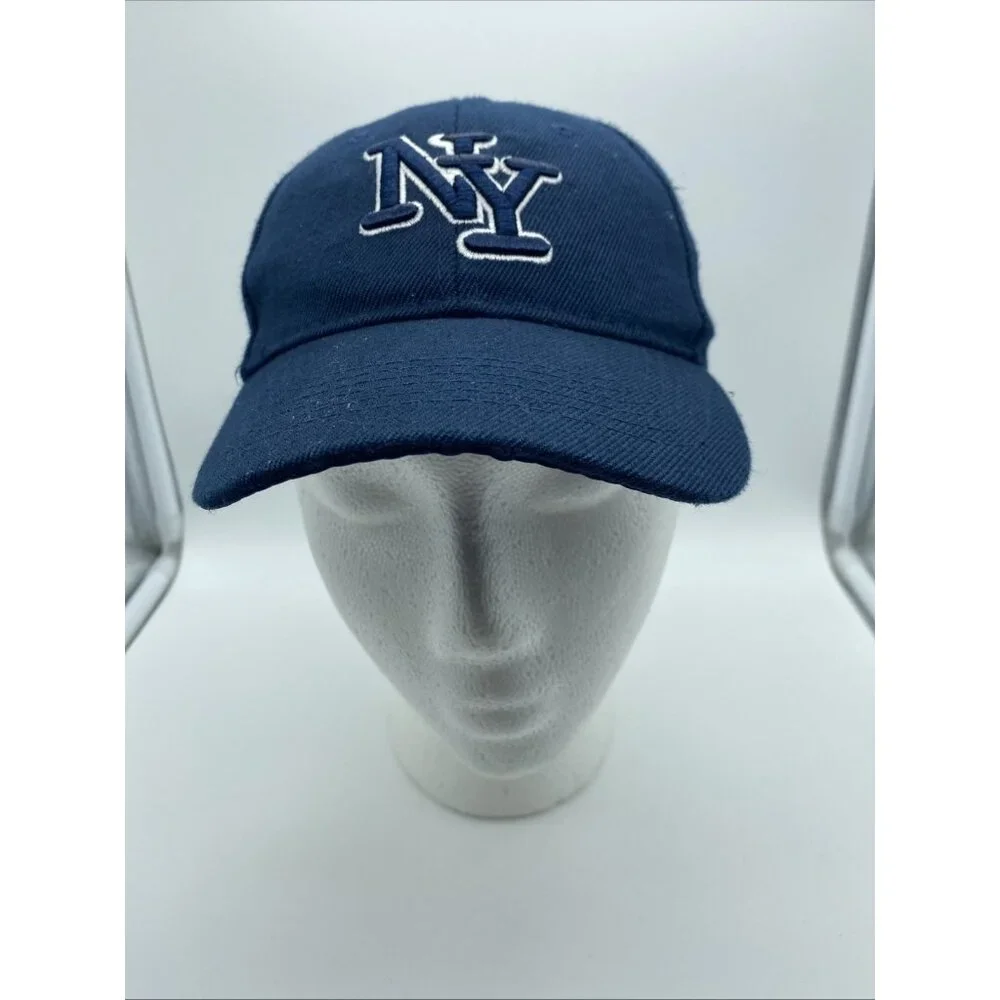 Youth Blue NY Baseball Cap Hat Hook & Loop Kids